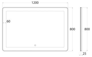 Зеркало с подсветкой Art&Max Latina 120x80см AM-Lat-1200-800-DS-F